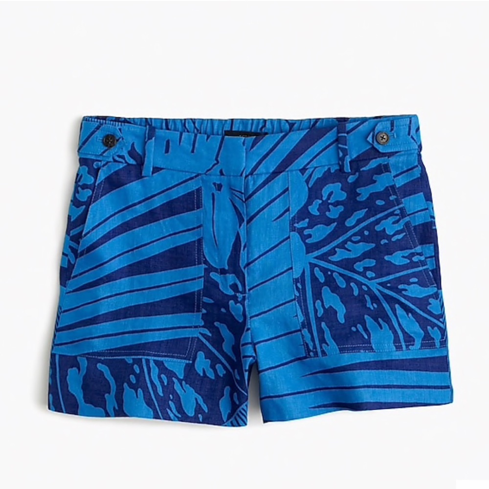 J. Crew Blue Patterned Cotton Shorts